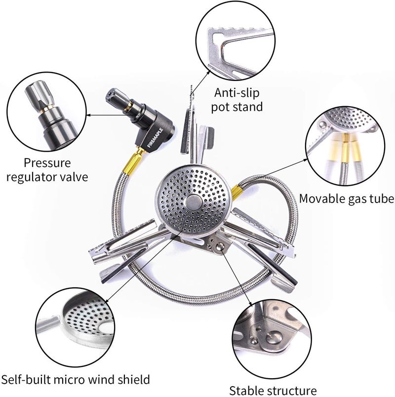 Fire-Maple Fire Maple Polaris Pressure Regulator Stove | Portable Camping Backpacking Stove | Lightweight Durable Camp Cooking Stuff | Wind Resistent Jet Burner | Perfect Boiling Performance in Cold Weather - Image 5